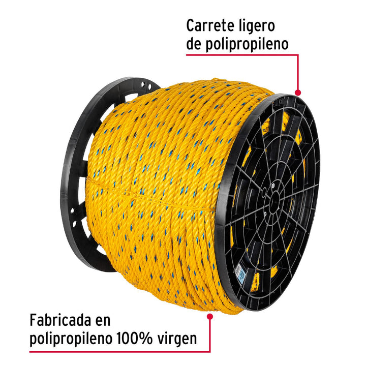 Cuerda de polipropileno de 11 mm, rollo 20 kg. Fiero - Mundo Tool 