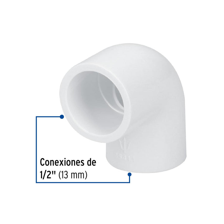 Codo 90° de PVC, 1/2' Foset - Mundo Tool 