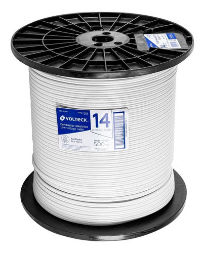 Carrete 500mt Cordon Duplex Calibre 2 X 14 Awg Volteck 40042 Color De La Cubierta Blanco - Mundo Tool 