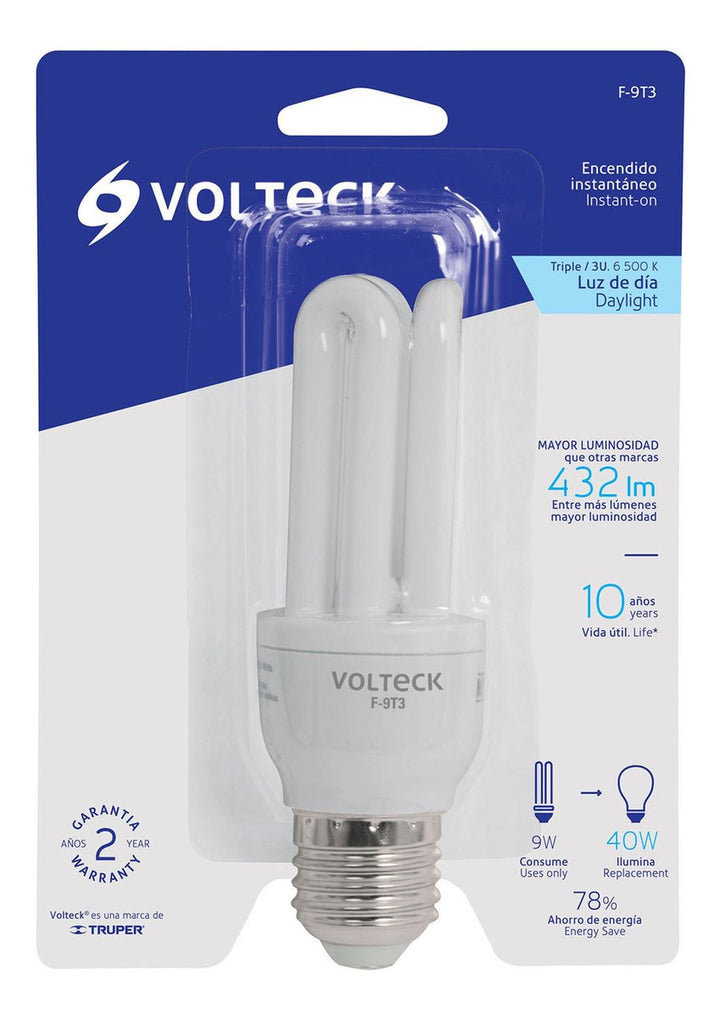 Foco 9 W Triple T3 Volteck - Mundo Tool 