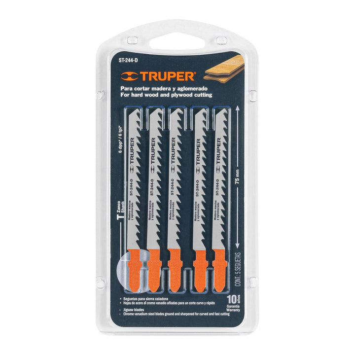 Blíster con 5 seguetas 6 DPP zanco "T" corte curvo madera - Mundo Tool 