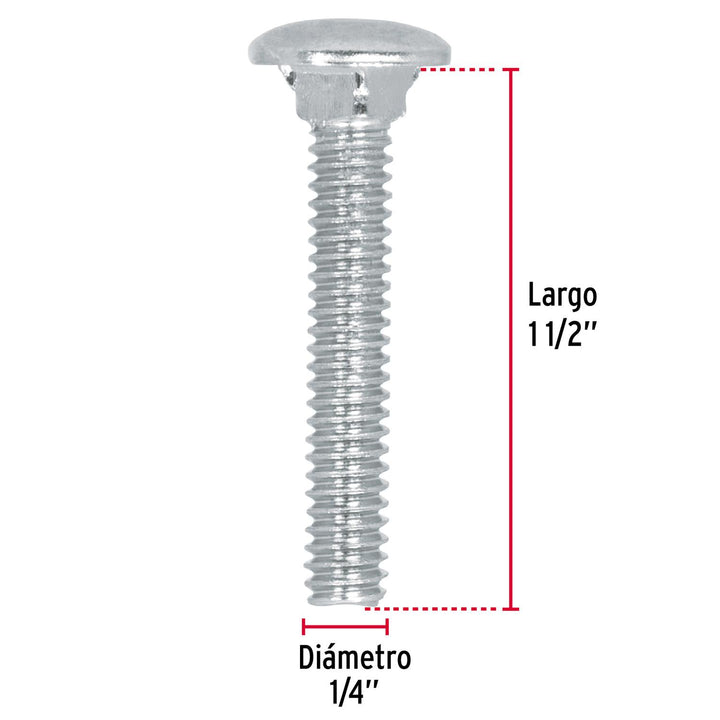 Tornillo Tipo Coche 1/4x1-1/2' 80pzs Fiero - Mundo Tool 