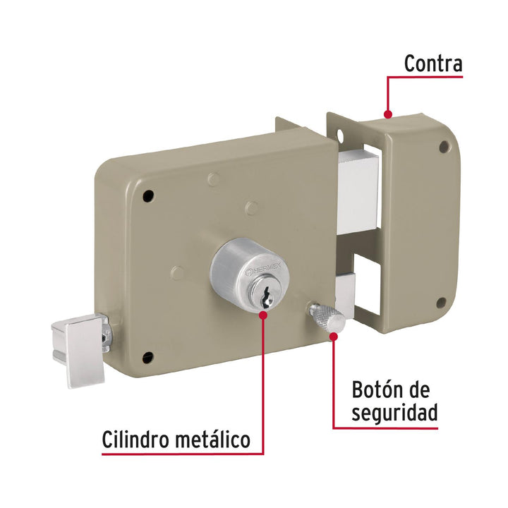 Cerradura sobreponer der instala-fácil, caja, Hermex - Mundo Tool 