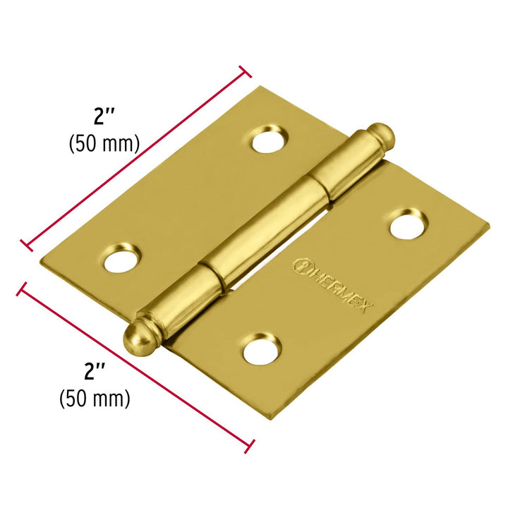 Bisagra Cuadrada 2' Latonado Redonda Hermex - Mundo Tool 
