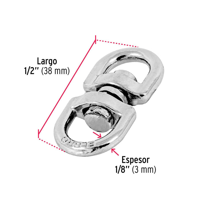 Destorcedor De Zinc Para Cable De 1/8' Fiero - Mundo Tool 