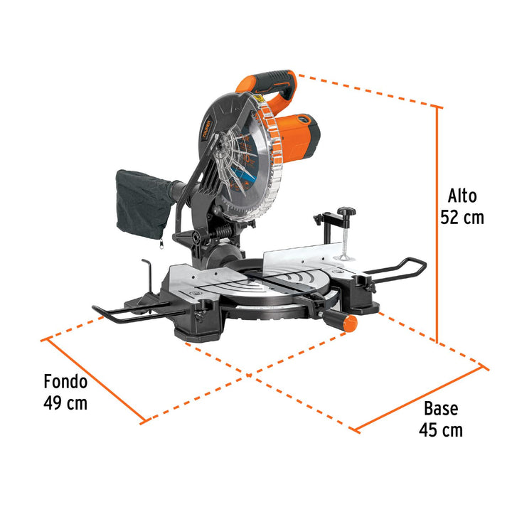 Sierra de inglete 10', 1800 W compuesta, Truper - Mundo Tool 