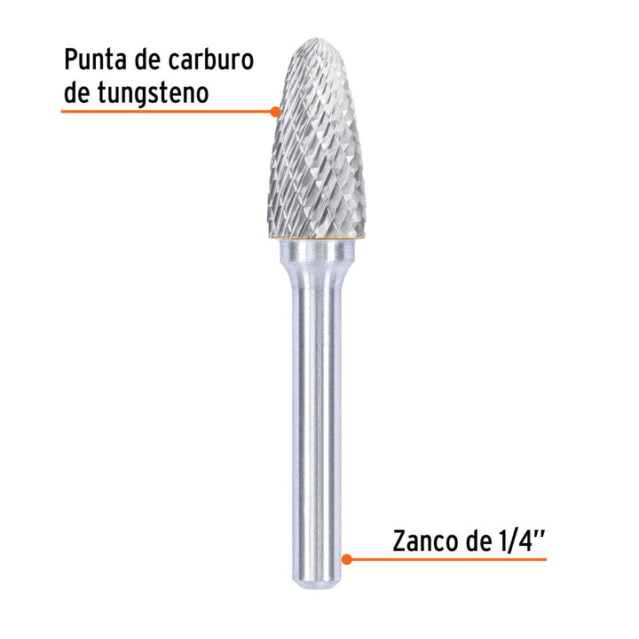 Lima rotativa árbol punta redonda 1/2, SF-5, TRUPER - Mundo Tool 