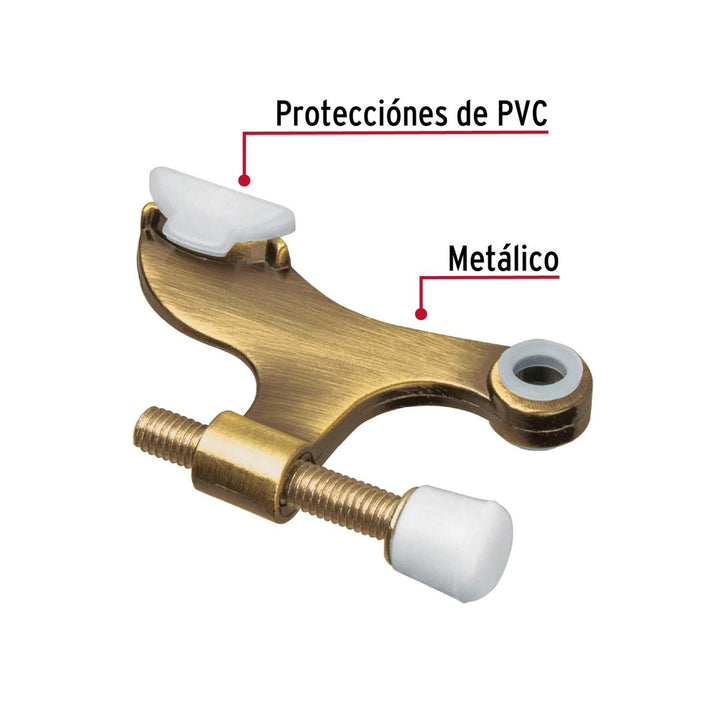 Tope de puerta para perno de bisagra, latón antiguo - Mundo Tool 