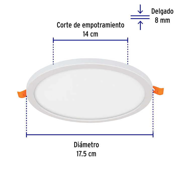 Luminario de LED para empotrar 15 W, ajustable, luz de día - Mundo Tool 