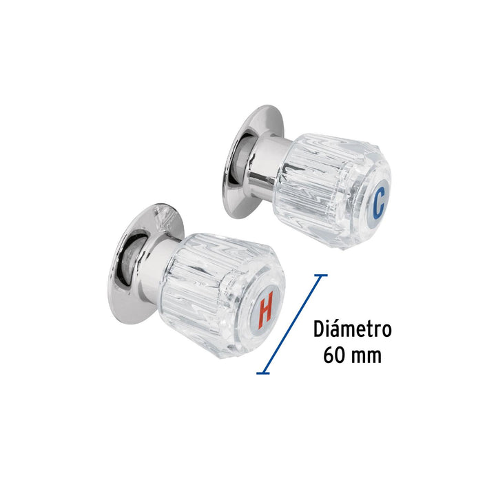 Juego 2 Manerales Para Regadera De Acrílico B Foset - Mundo Tool 