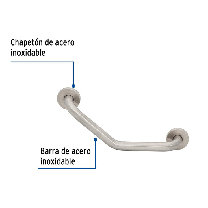 Barra angular de seguridad, acero inox, 1-1/4' x 40cm, Foset - Mundo Tool 