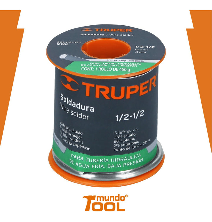 Soldadura Sólida 1/2-1/2 Para Tubería De Baja Presión, 450 G - Mundo Tool 