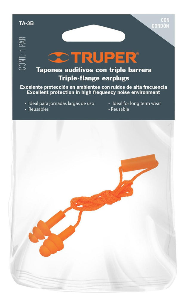 Protector Auditivo Triple Barrera Con Cordón - Mundo Tool 