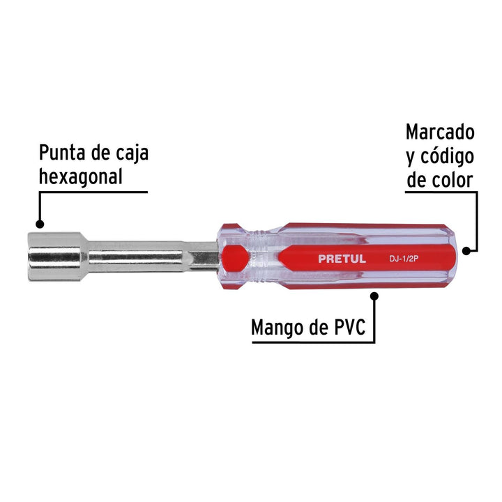 Desarmador de caja 1/2" mango de PVC, Pretul - Mundo Tool 