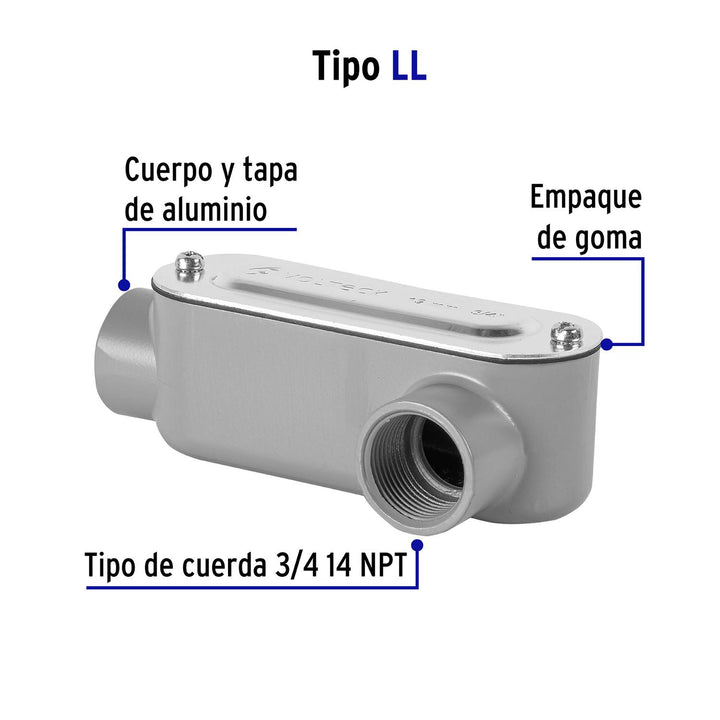 Condulet 3/4' Conexión Tipo Ll Volteck - Mundo Tool 