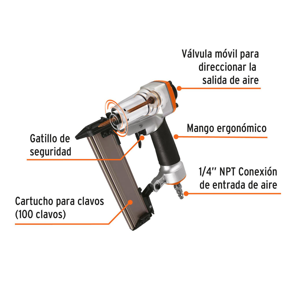 Clavadora neumática, profesional, calibre 23, Truper - Mundo Tool 