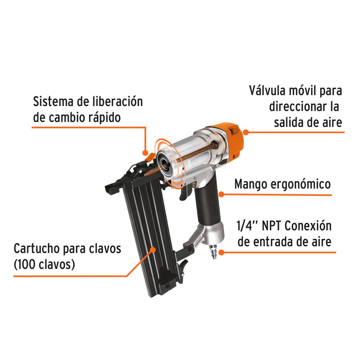 Clavadora neumática profesional, calibre 18, Truper - Mundo Tool 