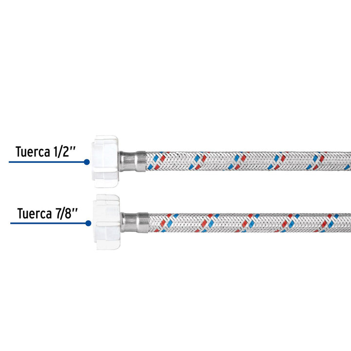 Manguera/Conector flexible,plásticos,WC,35cm 1/2x7/8,Basic - Mundo Tool 