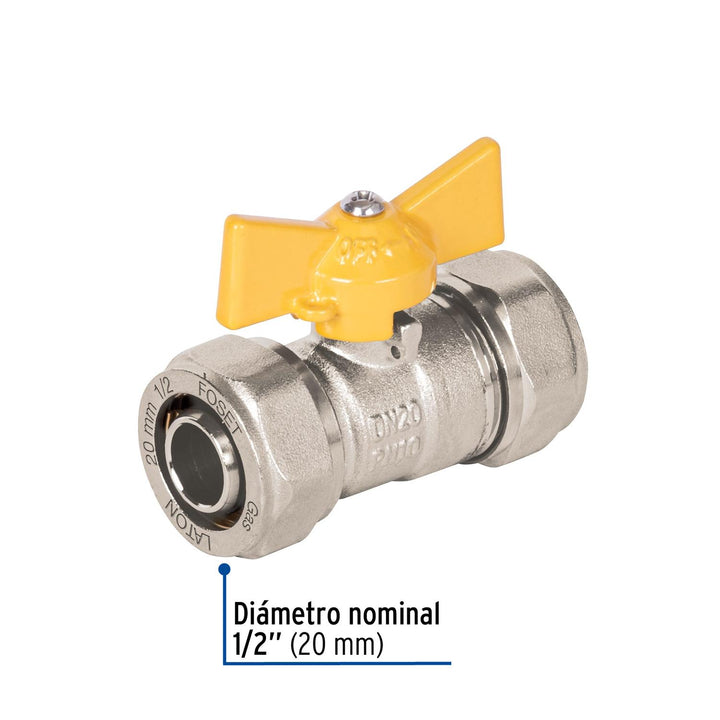 Válvula esfera para PE-AL-PE, 1/2', Foset - Mundo Tool 