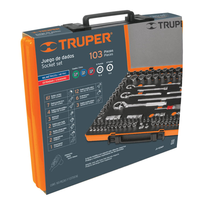 Juego De Dados Cuadro 103 Piezas Std Y Mm - Mundo Tool 