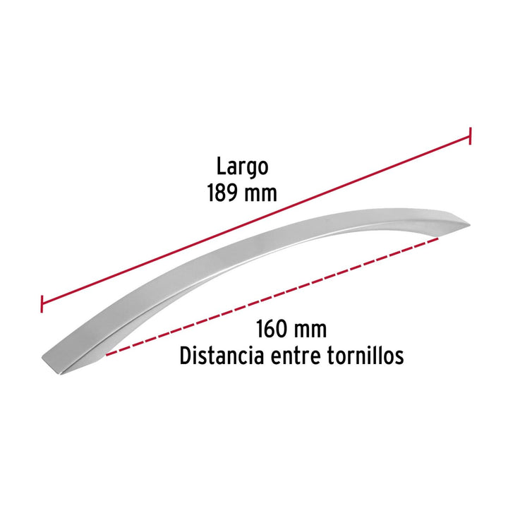 Jaladera Niquel Satinado Estilo Moderno 160 M Hermex - Mundo Tool 