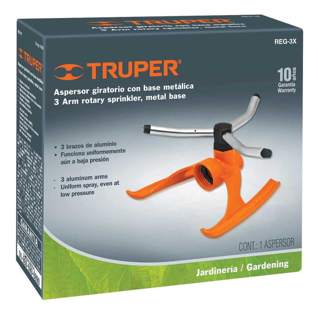 Aspersor Giratorio Con 3 Brazos Color Natural Truper - Mundo Tool 