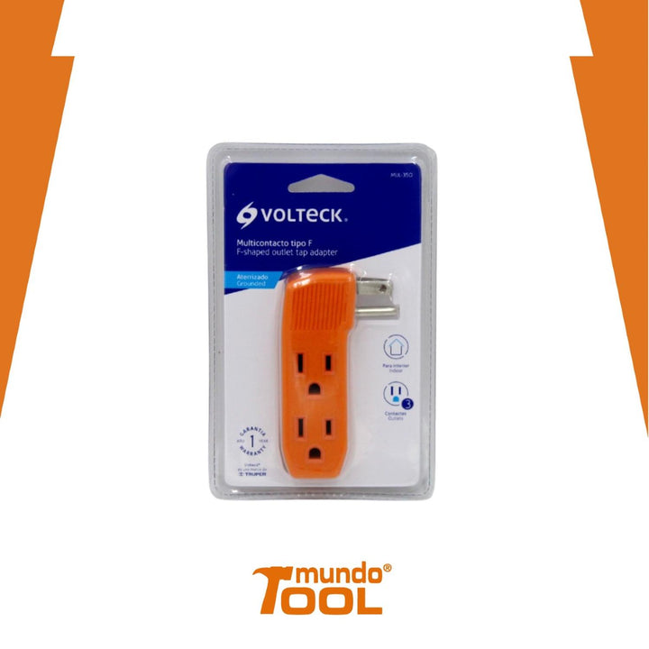 Multicontacto Triple Aterrizado Tipo 'f' Refo Volteck - Mundo Tool 