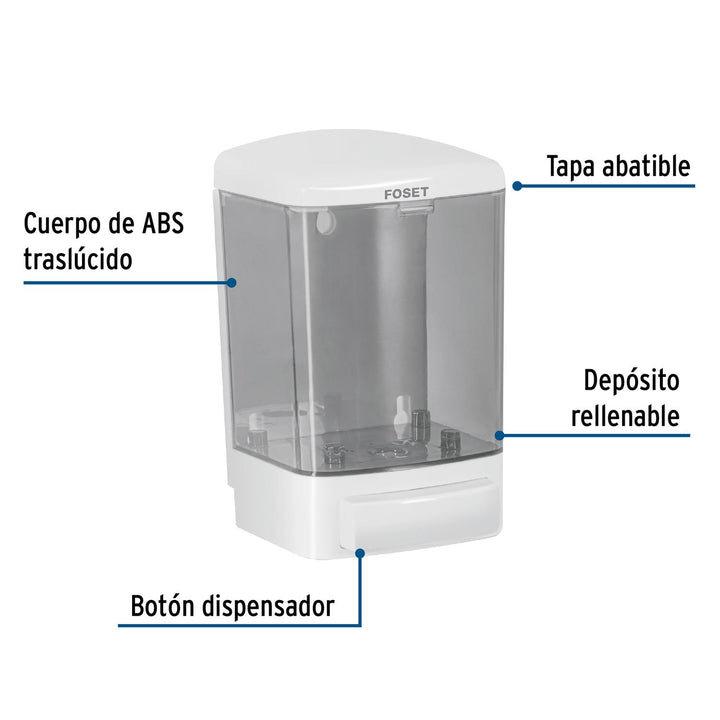 Dosificador para jabón líquido, blanco, Foset Basic - Mundo Tool 