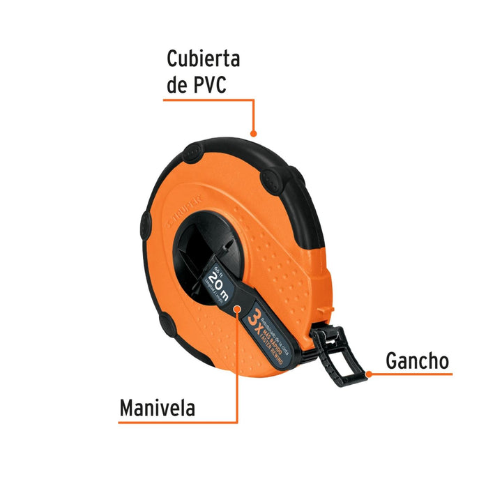 Cintas largas de fibra de vidrio, carcasa plástica - Mundo Tool 