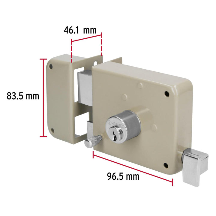 Cerradura sobreponer izq instala-fácil, caja, Hermex - Mundo Tool 