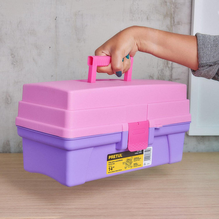 Caja Cosmetiquera 14' Rosa/morado Pretul - Mundo Tool 