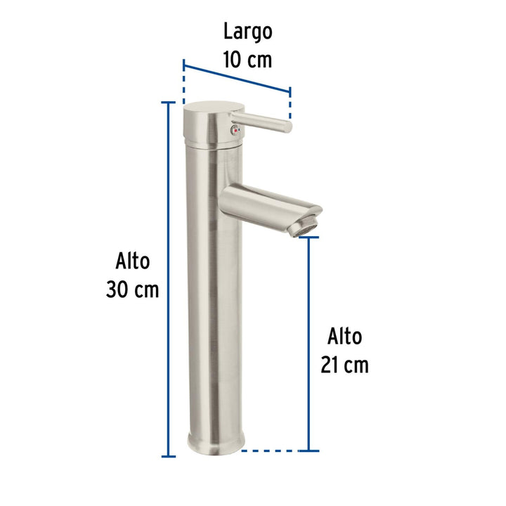 Monomando alto satín para lavabo, Foset Tubig - Mundo Tool 