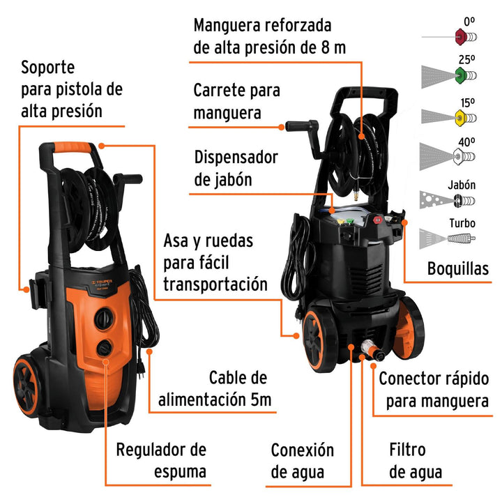 Hidrolavadora eléctrica,2000 PSI, motor de inducción, Expert - Mundo Tool 