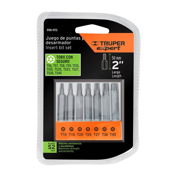 Juego De 7 Puntas Torx Con Seguro Largo 2 Truper - Mundo Tool 