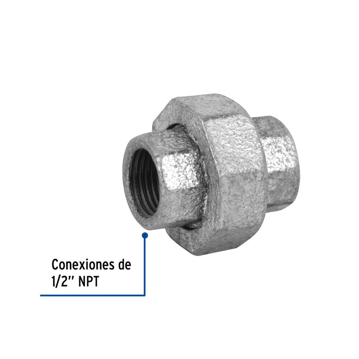 Tuerca Unión Galvanizada 1/2' Foset - Mundo Tool 