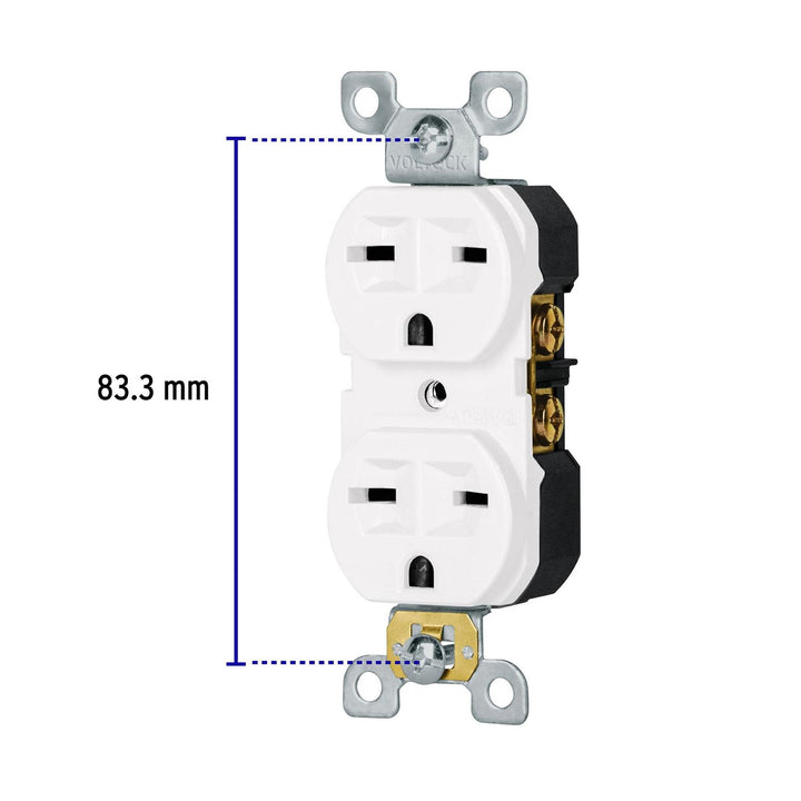 Contacto dúplex, cara de chino, Standard, blanco, Volteck - Mundo Tool 