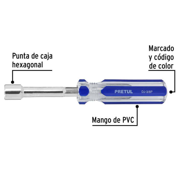 Desarmador de caja 3/8" mango de PVC, Pretul - Mundo Tool 