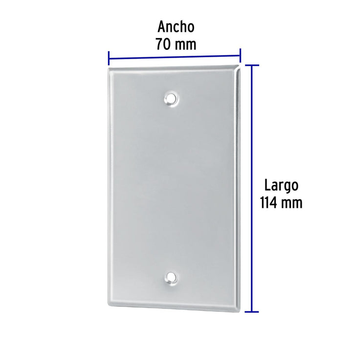 Placa de Acero Inoxidable ciega, Línea Standard - Mundo Tool 