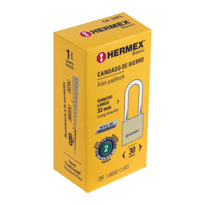 Candado De Hierro 30mm Largo Basic Hermex - Mundo Tool 