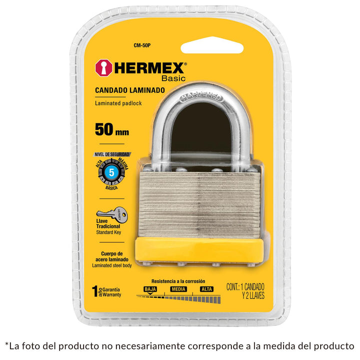 Candado Laminado 40mm Basic Hermex - Mundo Tool 