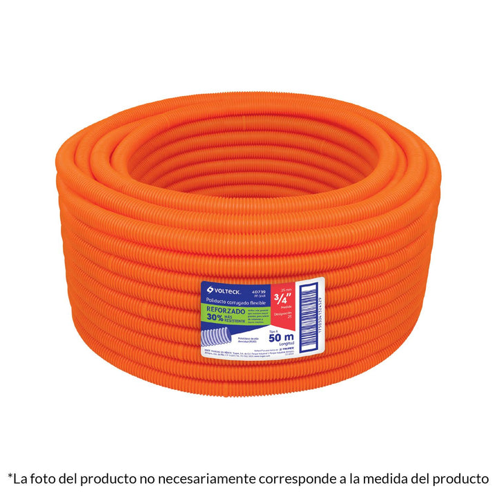 Poliducto 1/2' corrugado flex. reforz. s/guía, 100m - Mundo Tool 