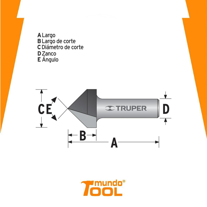 Broca Para Router Corte En 'v' 7/8' Truper Truper. Mundo Tool ...