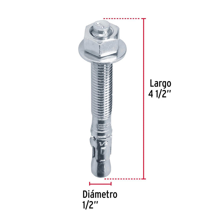 Bolsa con 4 taquetes arpón 1/2' x 4-1/2', Fiero - Mundo Tool 