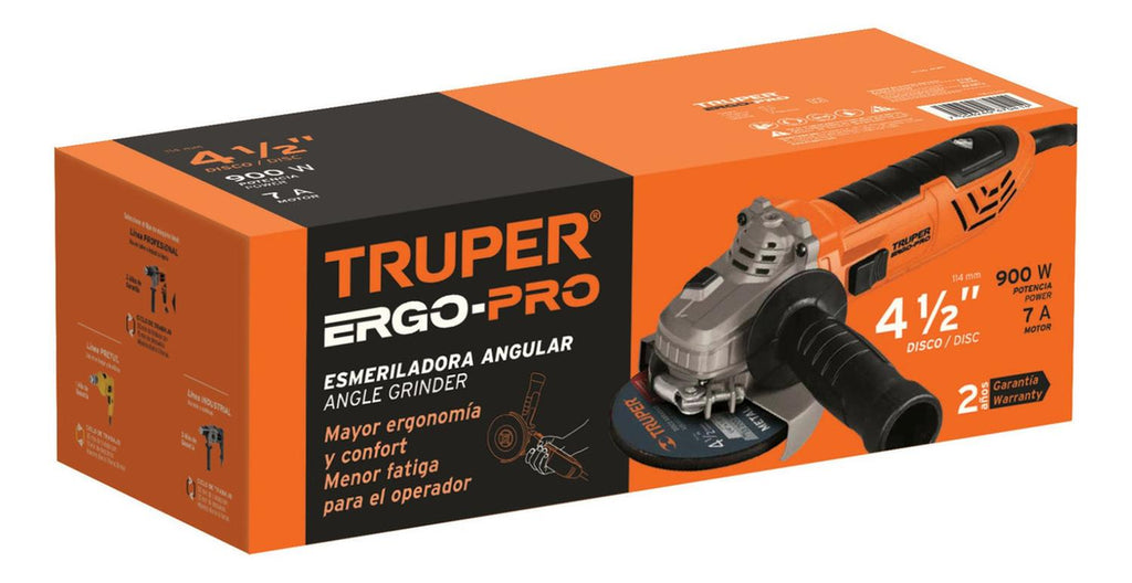 Esmeriladora angular 4-1/2" 950 W, ERGO-PRO, Truper