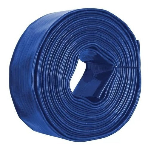 Manguera Plana Para Descarga Pvc 4 X50 M Truper 100867 Color Azul - Mundo Tool 