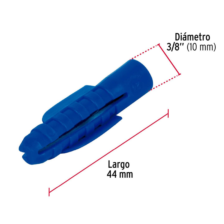 Taquete De 3/8' De Plastico Bolsa 50 Piezas Fiero - Mundo Tool 