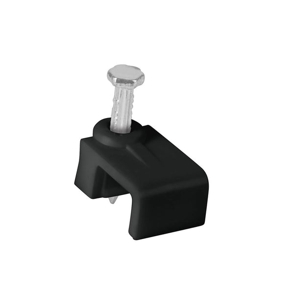 Volteck GPL-8N, Bolsa con 20 grapas negras de 5 x 8.5 mm para cable plano - Mundo Tool 