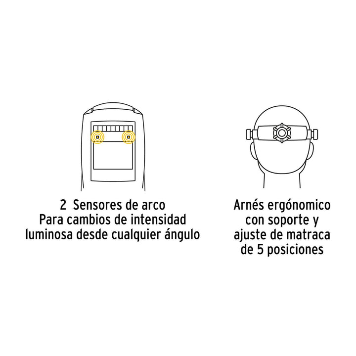 Careta electrónica p/soldar, águila, sombra 9 a 13, Pretul - Mundo Tool 