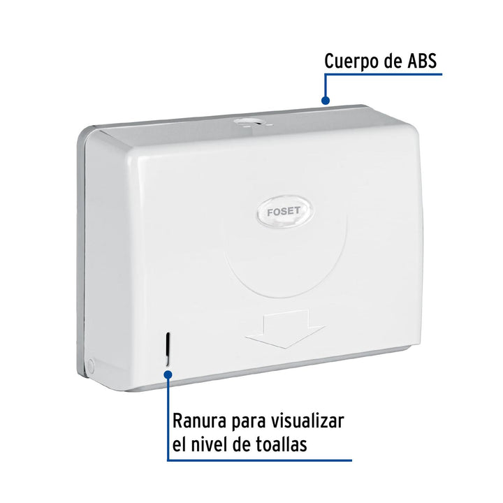 Dispensador junior p/toallas de papel, blanco, Foset Basic - Mundo Tool 