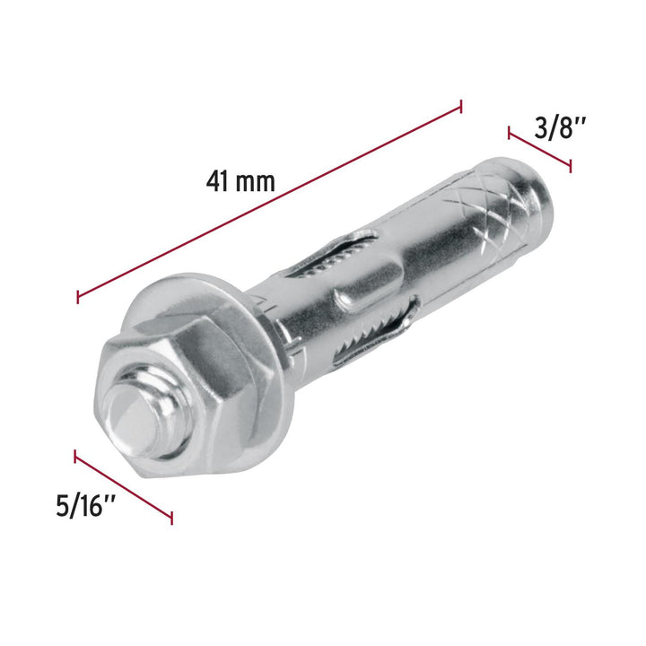 Taquete de expansión, 5/16' con tornillo, caja 100 piezas Fiero - Mundo Tool 